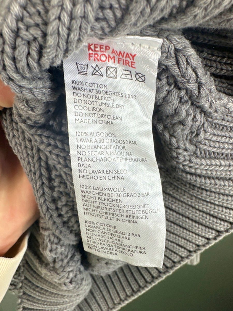 Urban Outfitters BDG Jeans Grey Knitted cable knit Crewneck Jumper UK M - Reliked