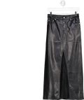 Urban Outfitters Black Split Front Faux Leather Maxi Skirt UK XS - Reliked