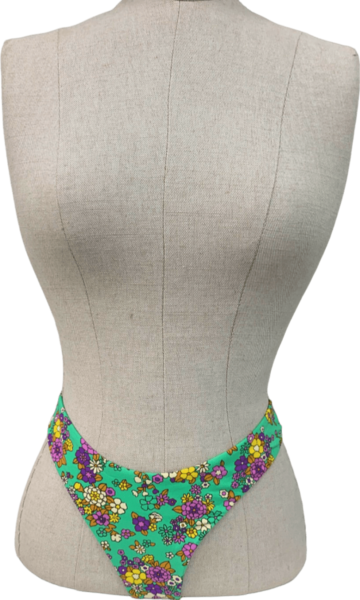 Urban Outfitters Green Floral Bikini Bottoms S - Reliked