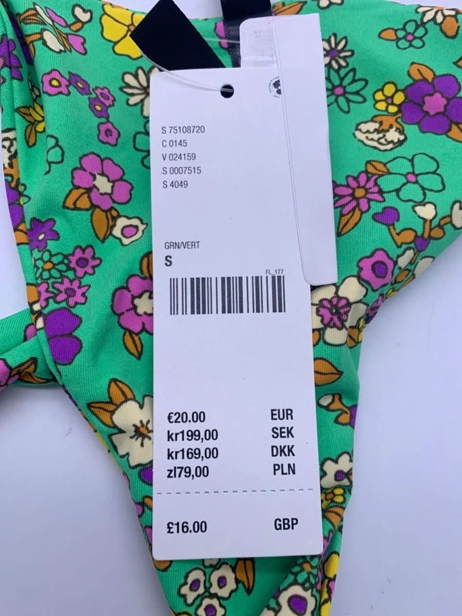 Urban Outfitters Green Floral Bikini Bottoms S - Reliked