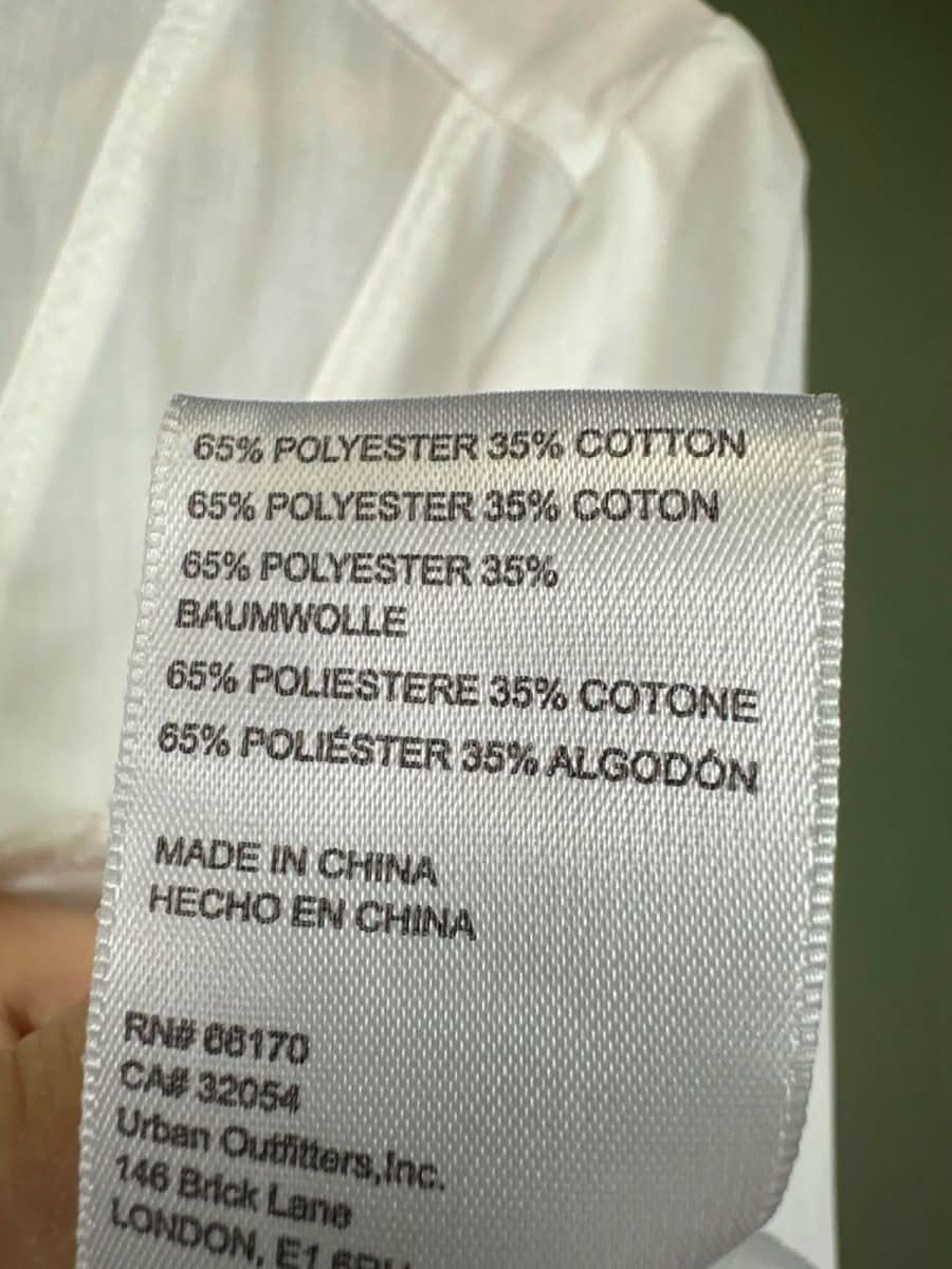 Urban Outfitters White Cropped OPEN BACK Button - Up Shirt UK L - Reliked