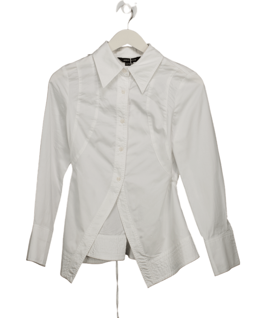 Urban Revivo White Split Front Shirt UK XS - Reliked