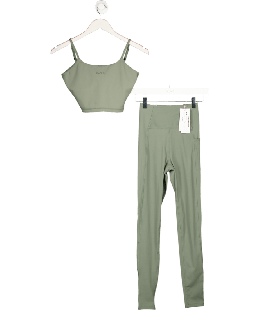 usa pro Green Usa Pro High Rise Seamless Tights And Top UK 8 - Reliked