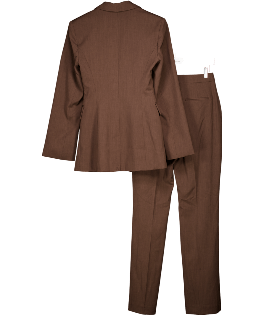 V by Very 2 - piece Brown Sculpted Blazer And Clean Trousers UK 8 - Reliked