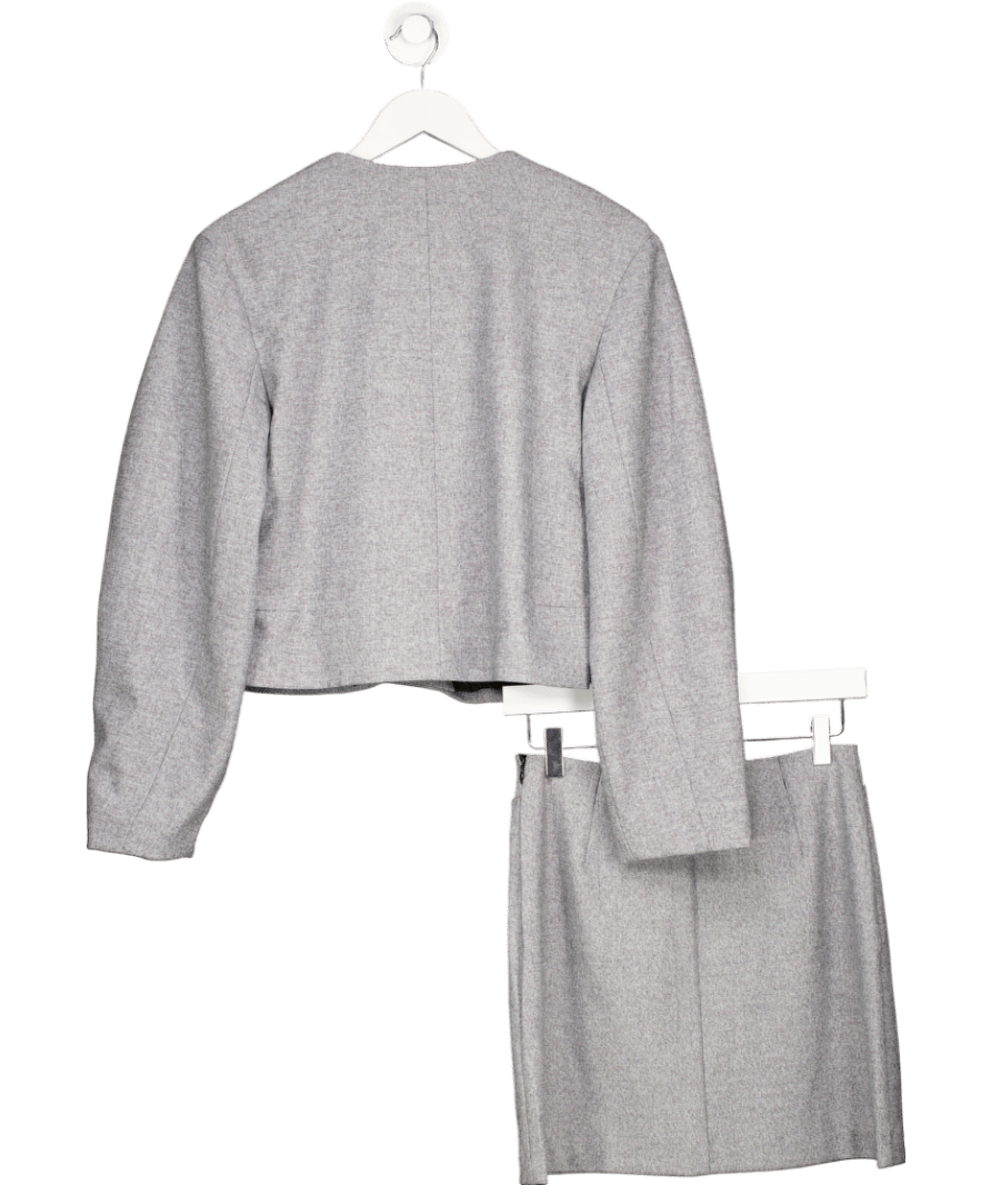 V by Very 2 - piece Grey Round Neck Jacket And Skirt UK 8 - Reliked