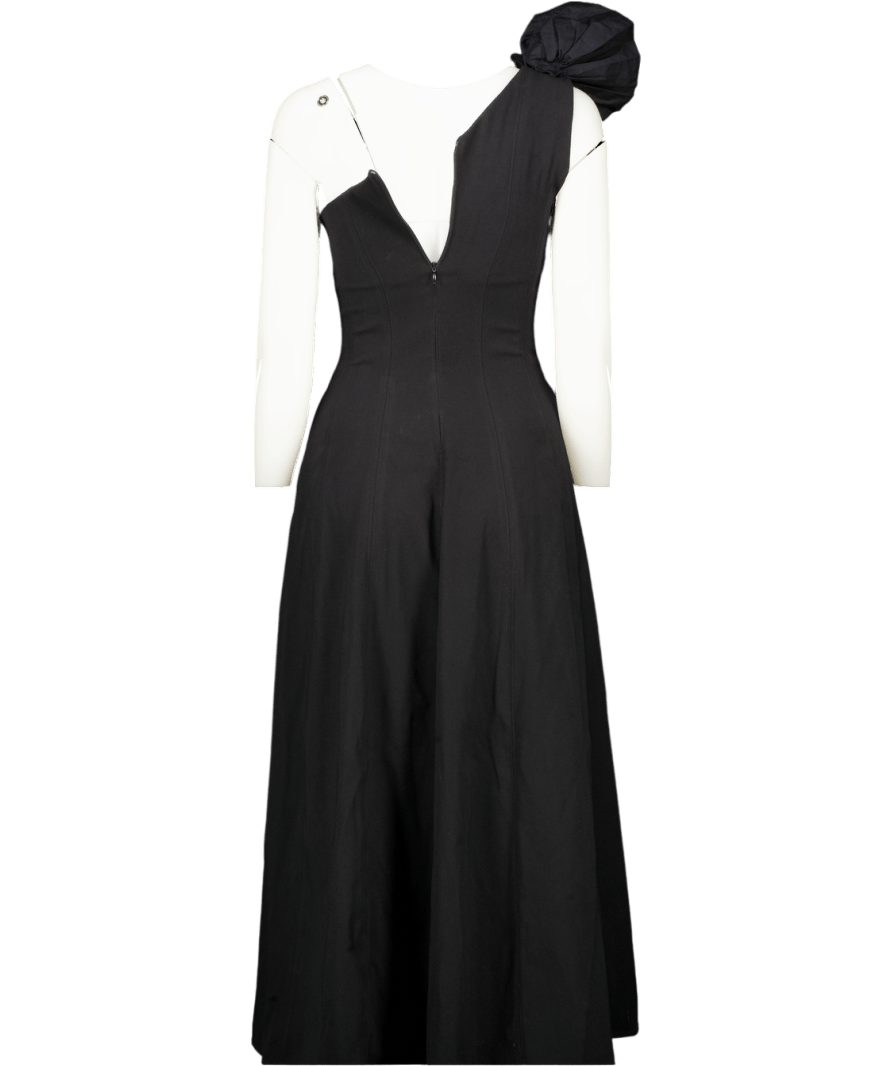 V By Very Black One Shoulder Corsage Midaxi Dress UK 8 - Reliked
