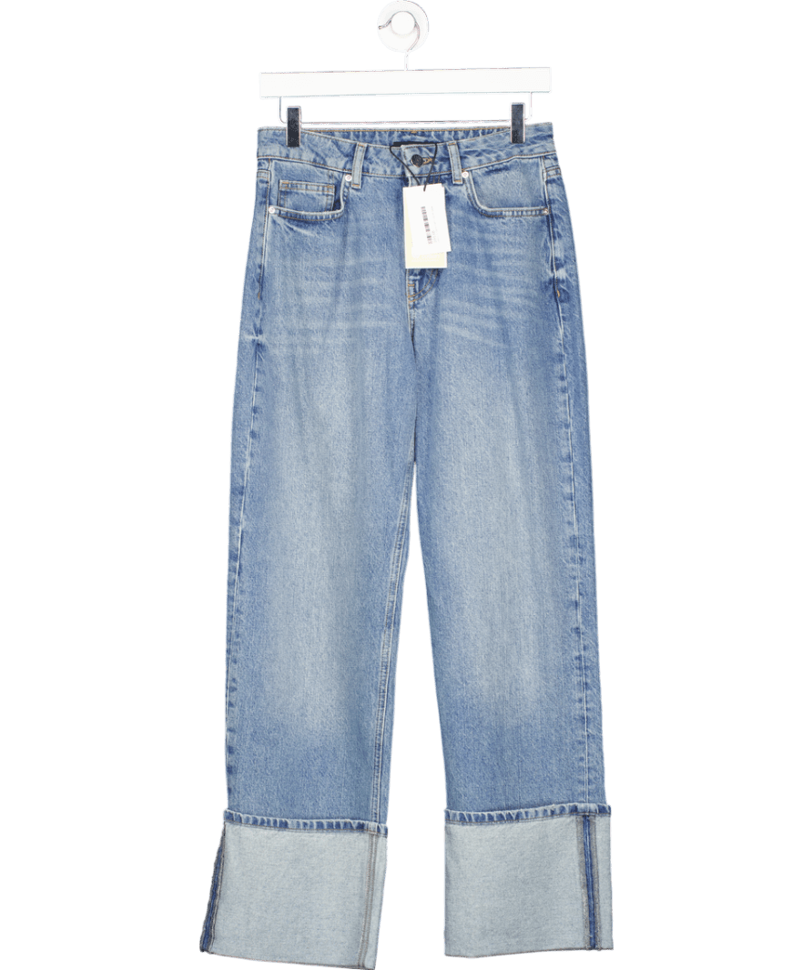 V By Very Blue Deep Turn Up Hem Jeans UK 8 - Reliked