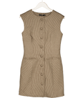 V by very Brown Check Button Down Mini Dress UK 8 - Reliked