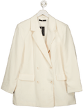 V by Very Cream Double Breasted Longline Blazer UK 16 - Reliked