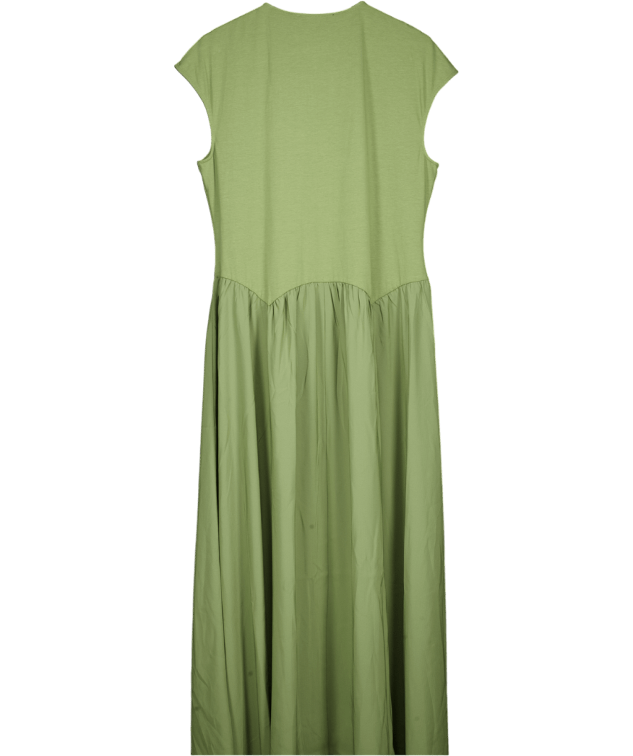 V by Very Green Khaki Scalloped Waistline Midi Dress UK 18 - Reliked