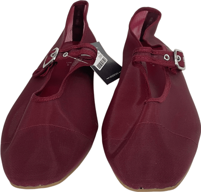 V by Very Red Mary Jane Mesh Ballet Pumps UK 8 EU 41 👠 - Reliked