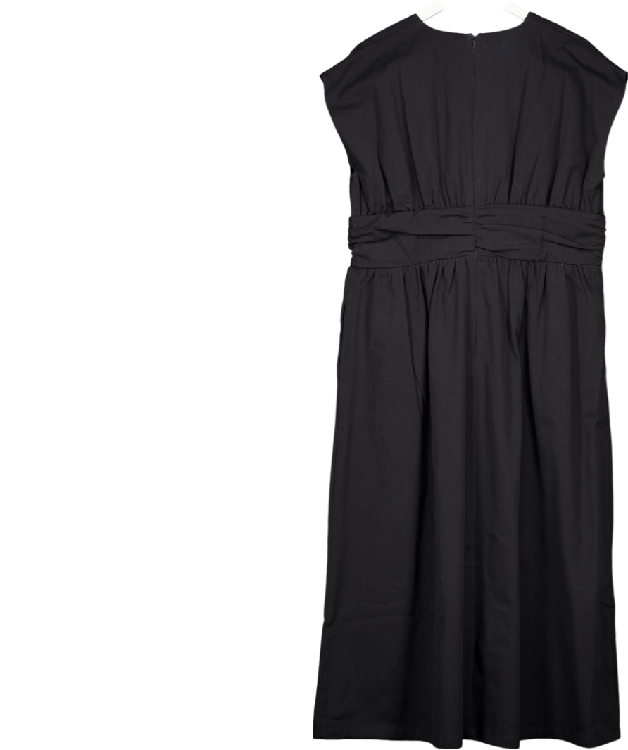 V by Very Shirred Waist V - neck Midaxi Dress - Black UK 18 - Reliked