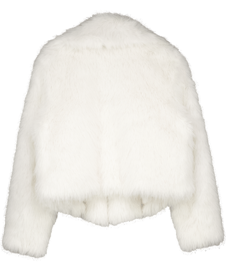 V by Very White Faux Fur Jacket UK 12 - Reliked