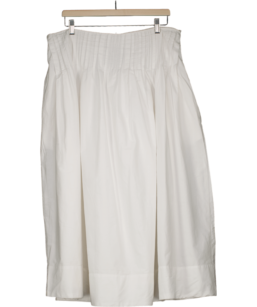 V by Very White Pleated Waist Detail Midi Skirt UK 18 - Reliked