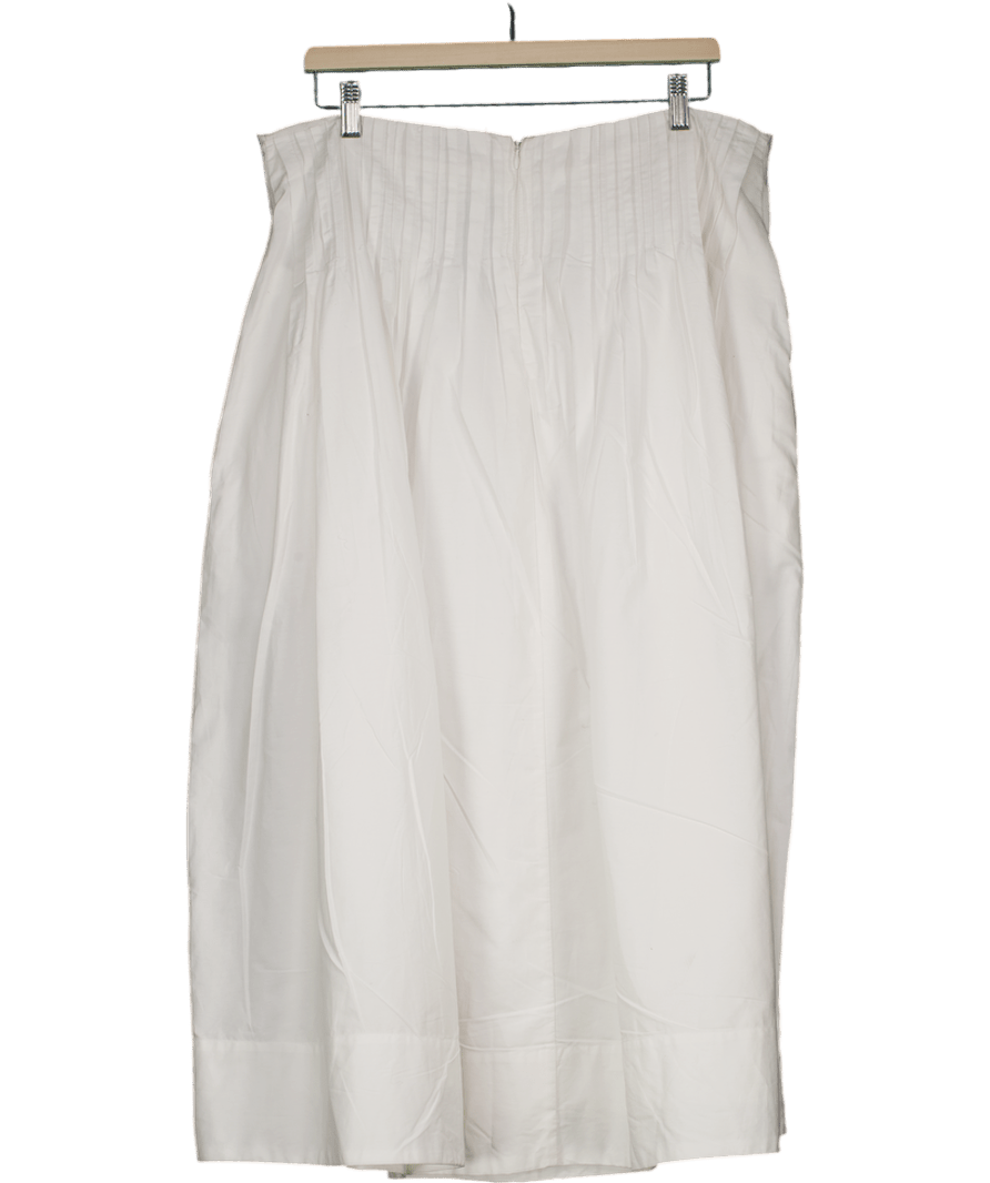 V by Very White Pleated Waist Detail Midi Skirt UK 18 - Reliked