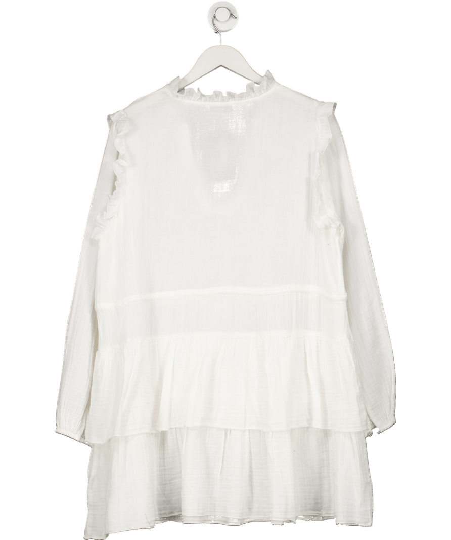 V by Very White Ruffle Skirt Cotton Mini Dress UK 18 - Reliked