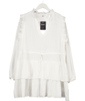 V by Very White Ruffle Skirt Cotton Mini Dress UK 18 - Reliked
