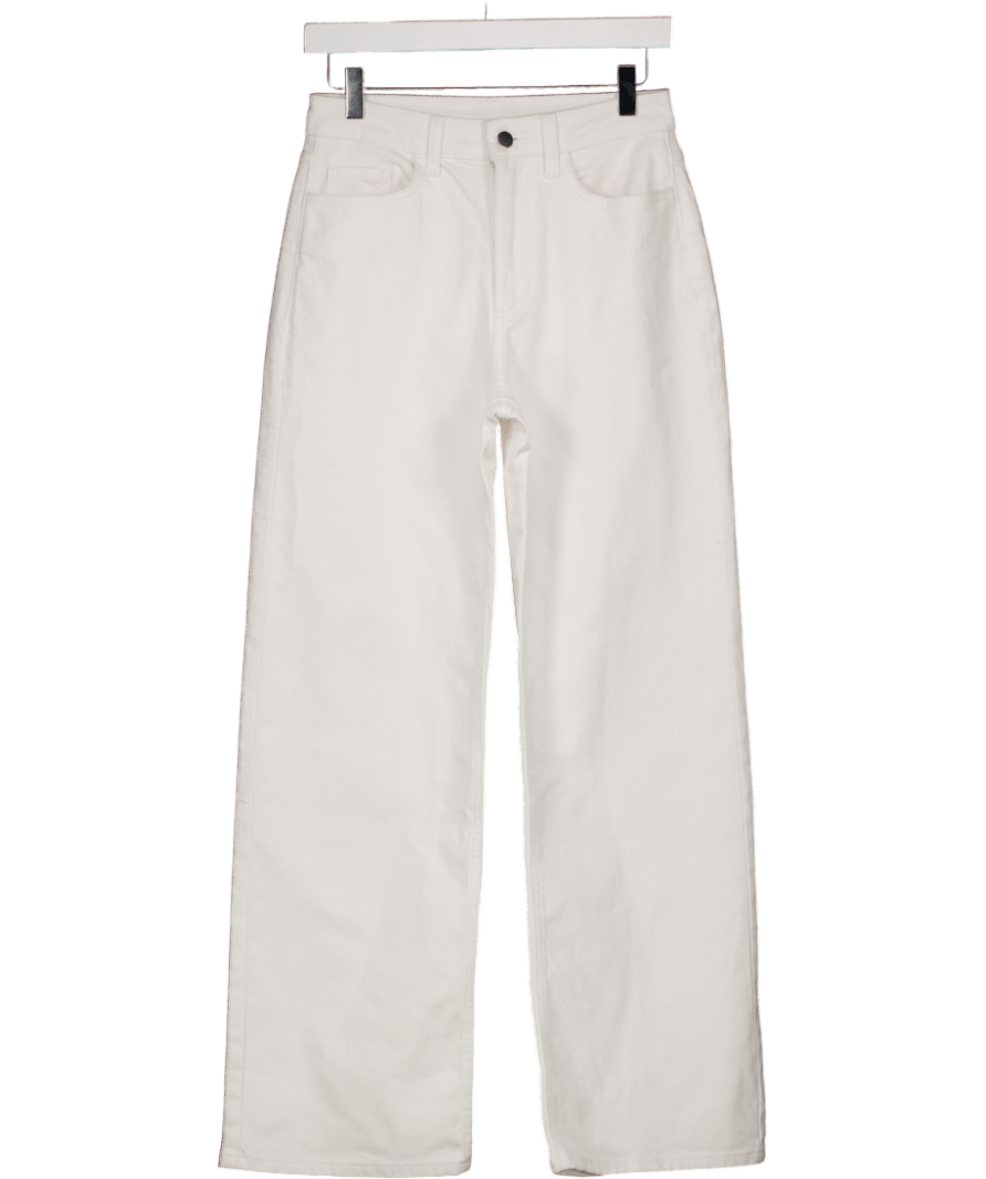 V by Very White Wide Leg High Waist Jeans UK 8 - Reliked