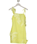 V By Very Yellow Floral Applique Mini Dress UK 8 - Reliked
