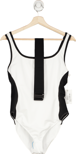 Vaara Black & White Fashion Belted Swimsuit UK L