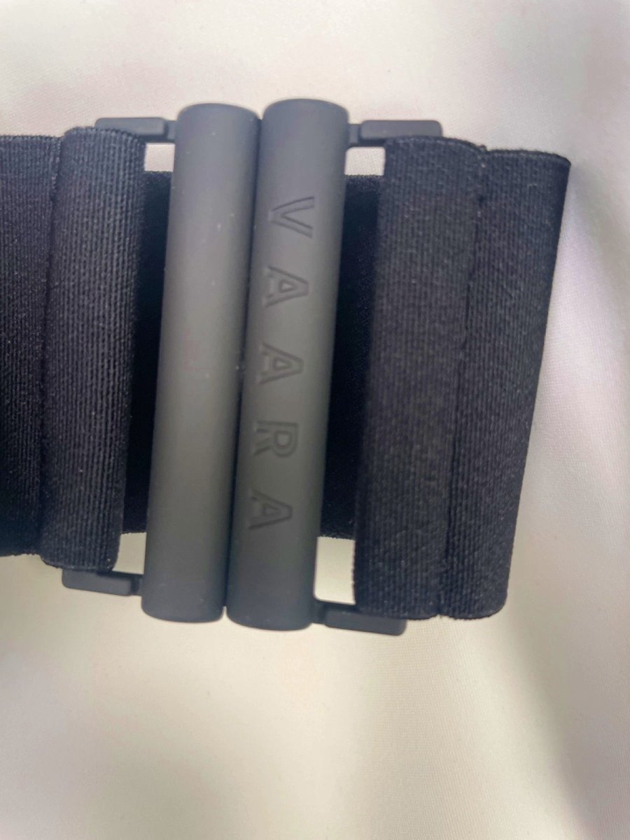 Vaara Black & White Fashion Belted Swimsuit UK L - Reliked