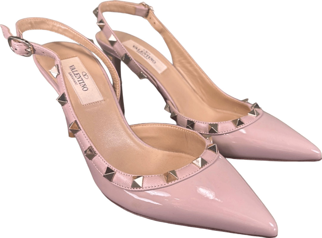 Valentino Pink Rockstud Slingback Pumps EU 36 - Reliked