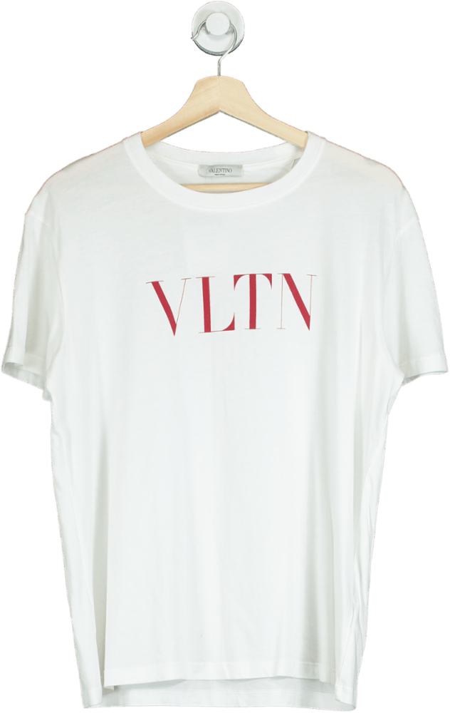 Valentino White VLTN Logo T-Shirt UK S - Reliked