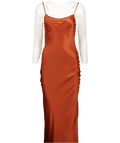 VALLE & VIK Rust 100% Silk City Slip Dress UK XS/S - Reliked