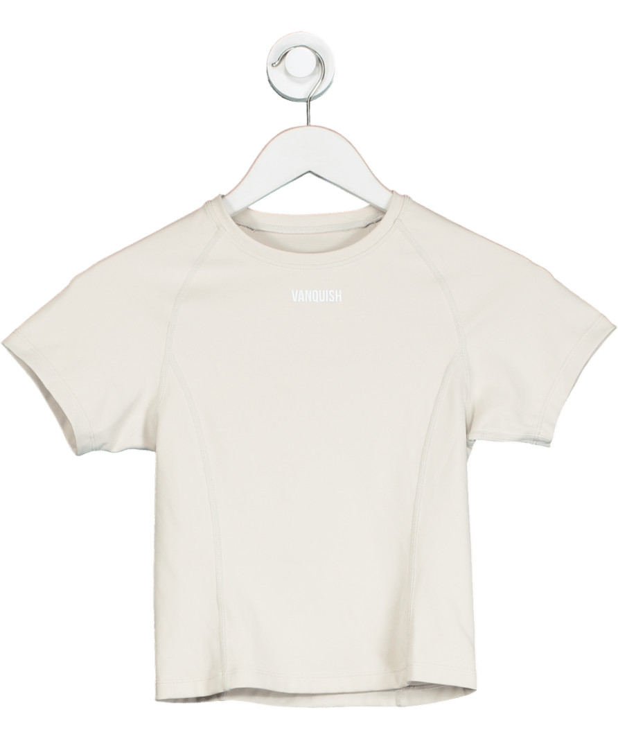 Vanquish Cream Short Sleeve Essential T-shirt UK M - Reliked