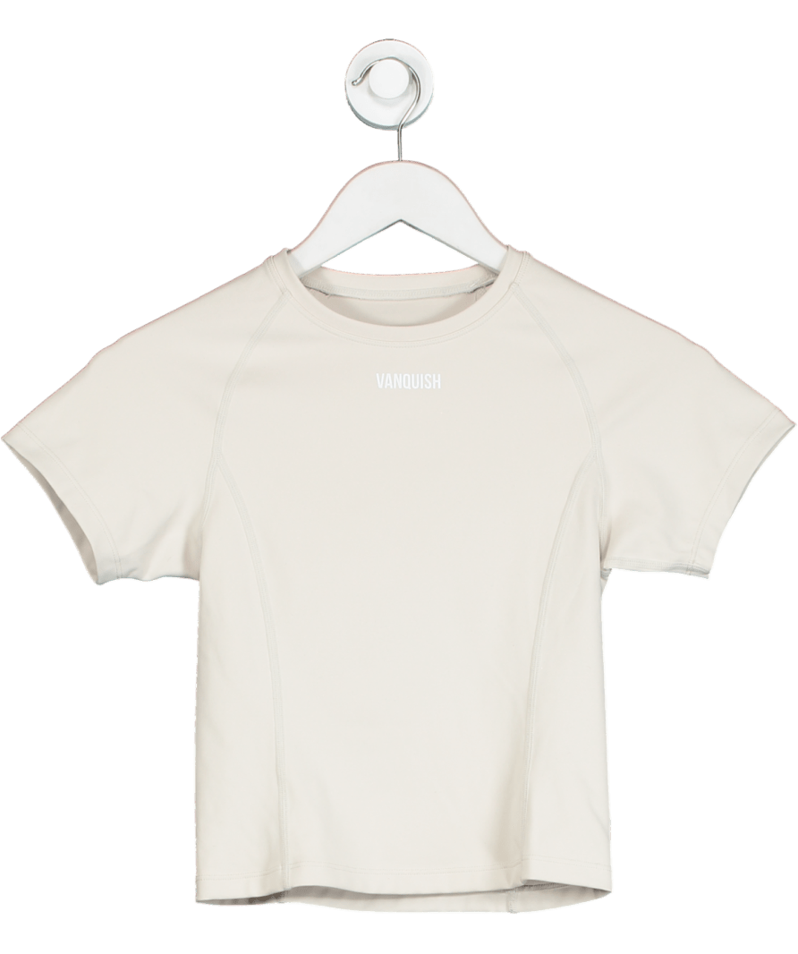 Vanquish Cream Short Sleeve Essential T-shirt UK M - Reliked