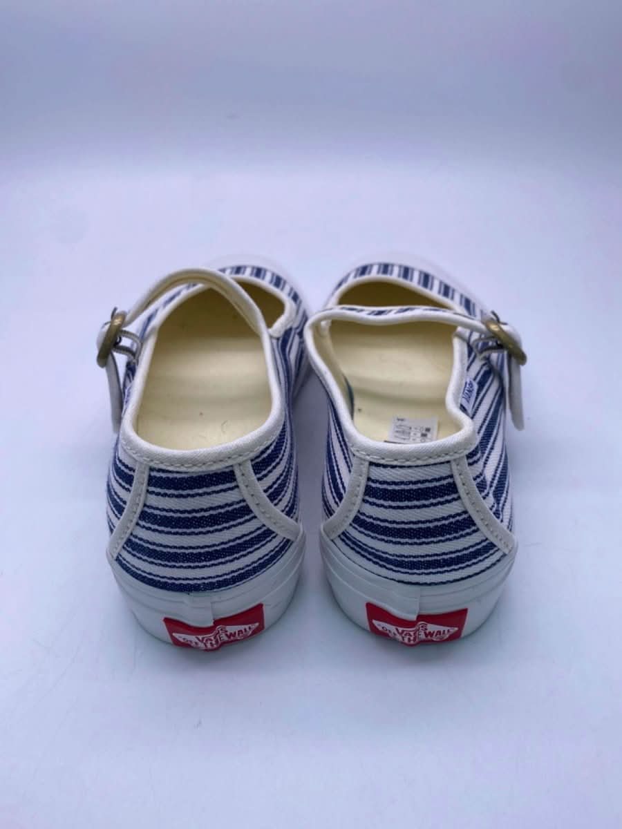 Vans White/Blue Striped Mary Jane Slip - Ons UK 4 - Reliked
