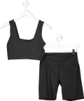 Varley Black 2 - piece Sports Crop Top And Shorts Set UK M - Reliked