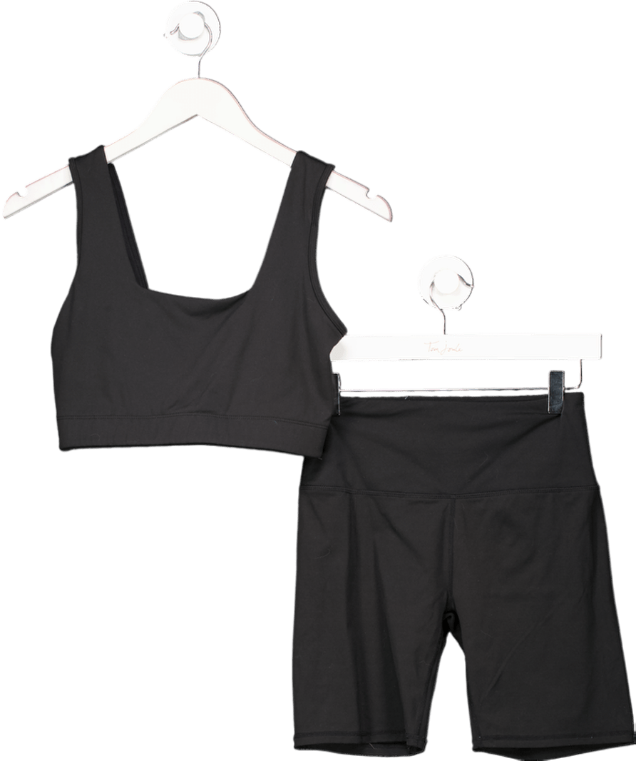 Varley Black 2 - piece Sports Crop Top And Shorts Set UK M - Reliked