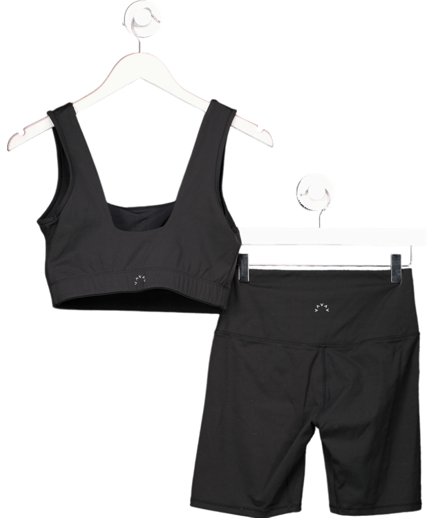 Varley Black 2 - piece Sports Crop Top And Shorts Set UK M - Reliked