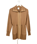 Varley Brown Doublesoft Ridgefield Longline Zip - through Sweat Jacket UK XS - Reliked
