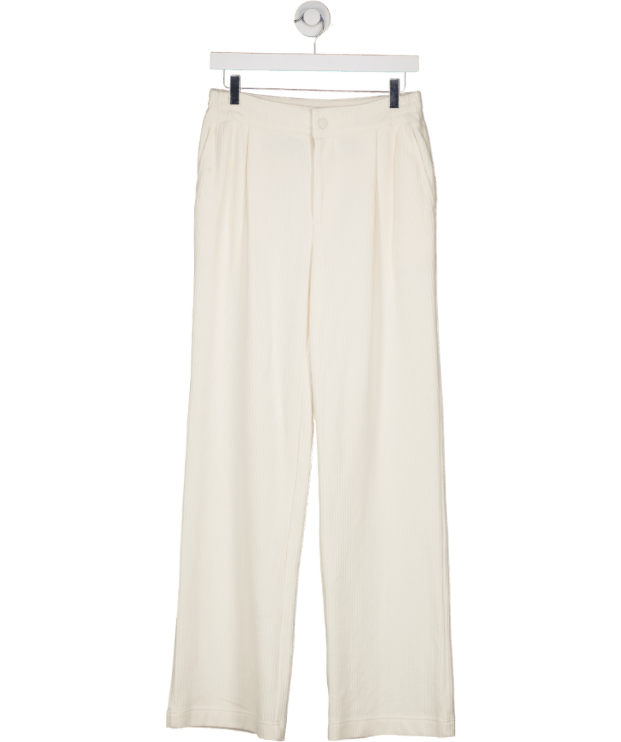 Varley Cream Aberdeen Straight - leg Corduroy Trousers UK S - Reliked