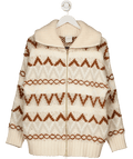 Varley Cream Brooke Fair Isle Knit Jumper UK M - Reliked