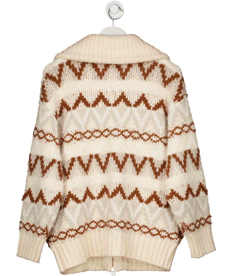 Varley Cream Brooke Fair Isle Knit Jumper UK M - Reliked