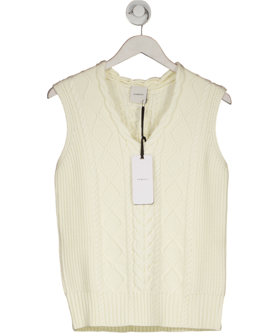 Varley Cream Kay Cable Knit Vest UK S - Reliked
