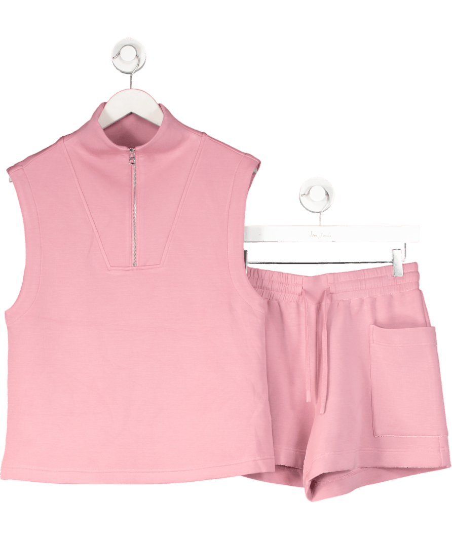 Varley Pink 2 - piece Doublesoft Magnolia 2.0 Tank Top And Isabella Mid Rise Shorts Set UK S - Reliked