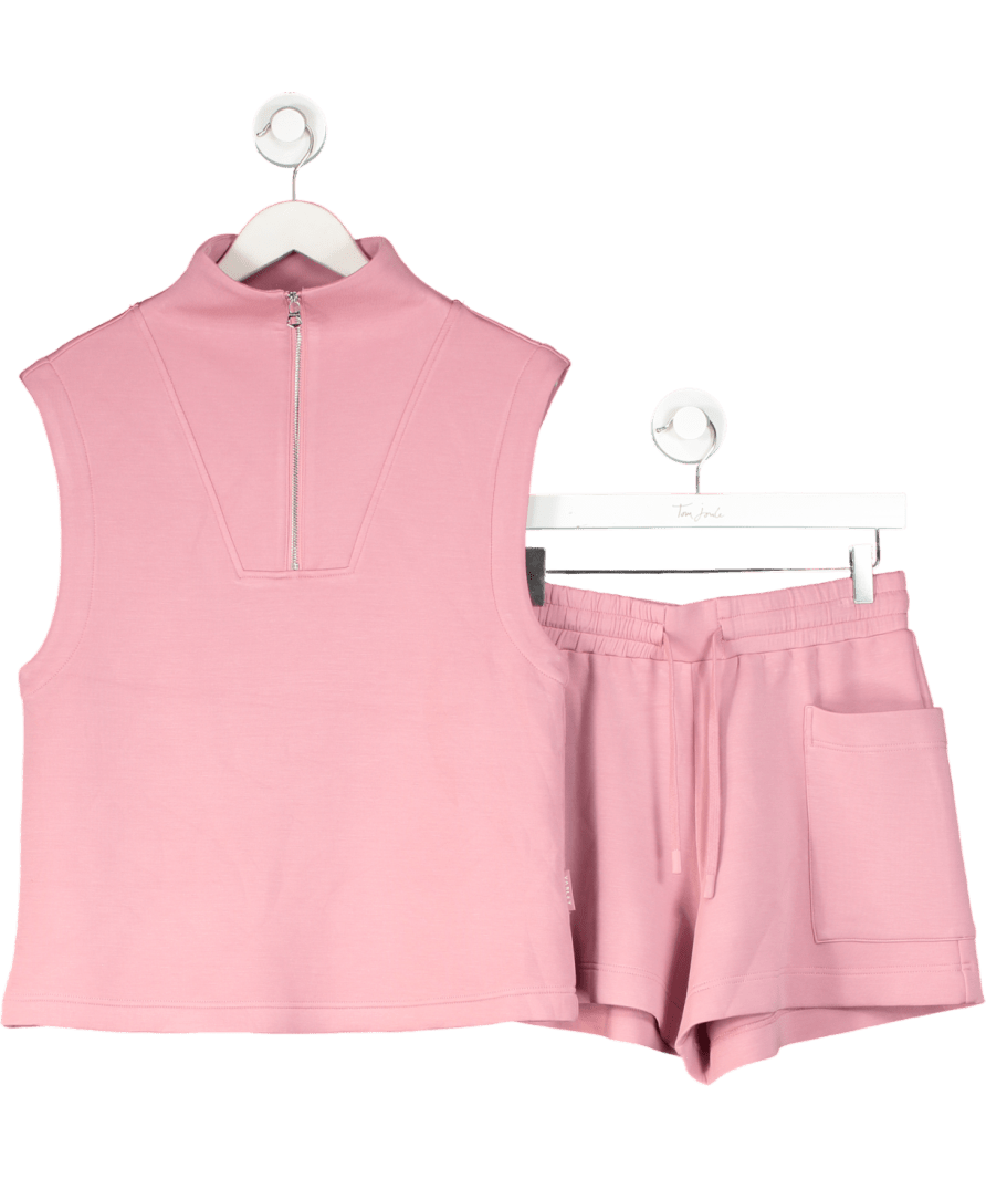 Varley Pink 2 - piece Doublesoft Magnolia 2.0 Tank Top And Isabella Mid Rise Shorts Set UK S - Reliked