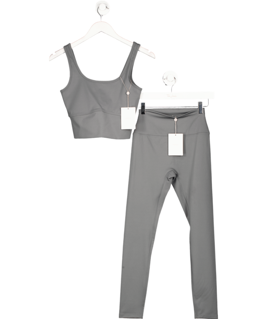 Vehla 2 - piece Smoke Grey Activewear Tank And Leggings Set UK M - Reliked