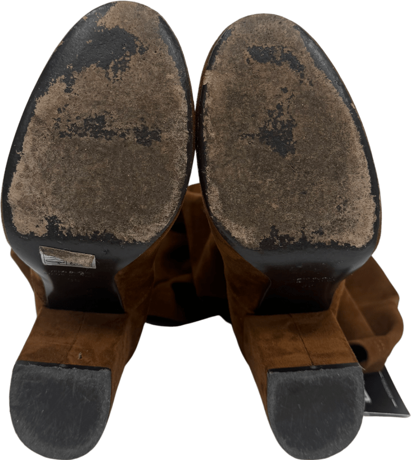 Vero Cuoio Brown Suede Leather Over The Knee Boots UK 5 EU 38 👠 - Reliked