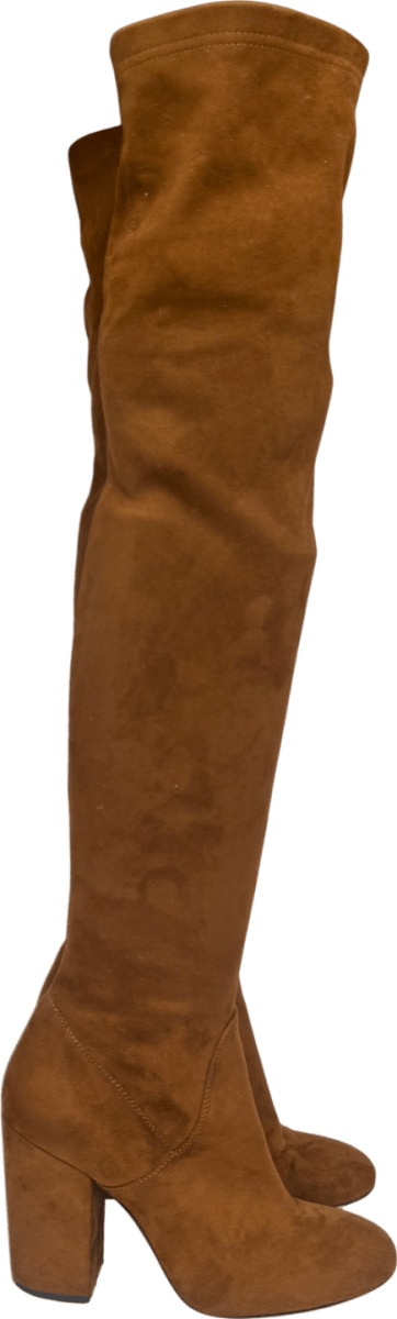 Vero Cuoio Brown Suede Leather Over The Knee Boots UK 5 EU 38 👠 - Reliked