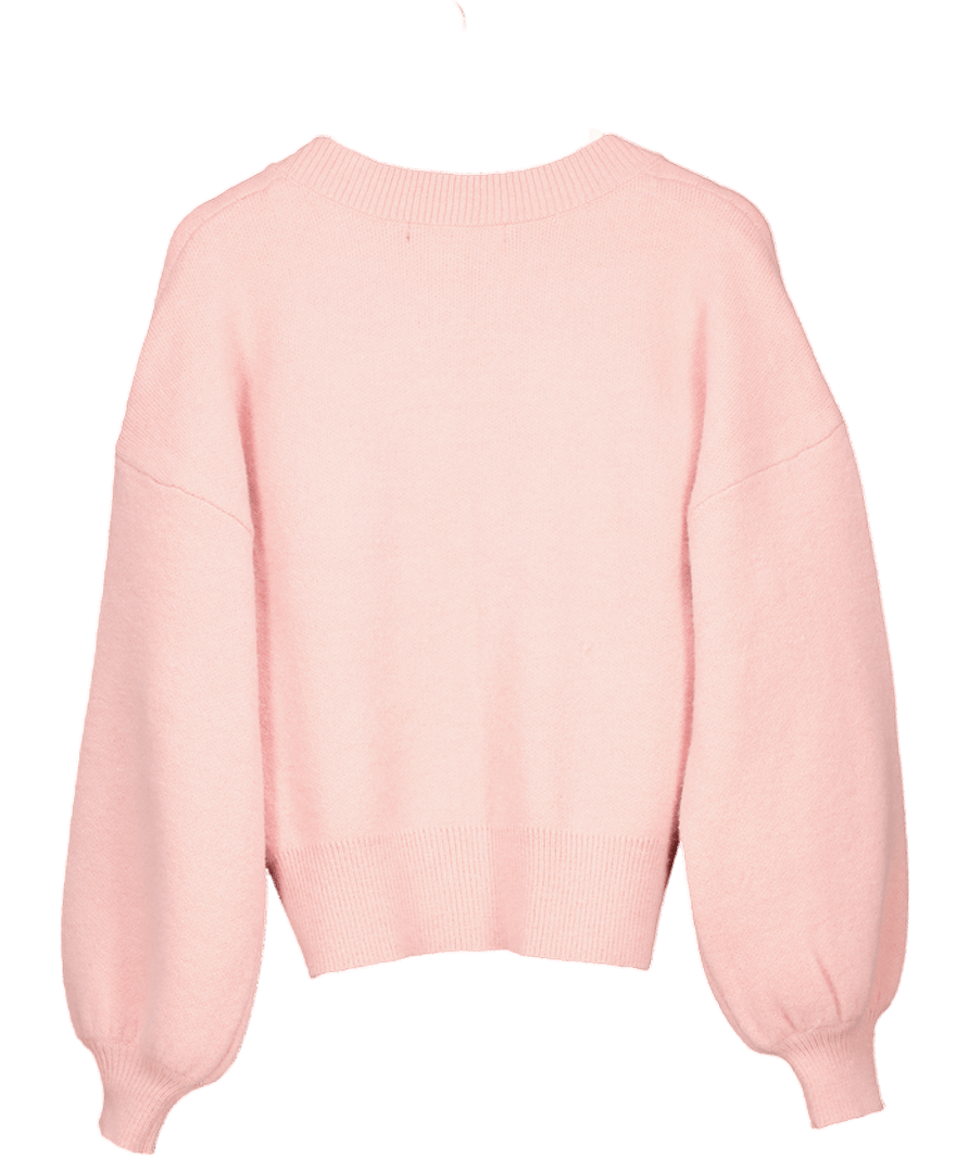 Vero Moda Pink Carrie Long Sleeve Cardigan With Rosette UK S - Reliked