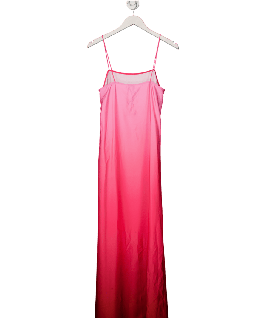 Vero Moda Pink Square Neck Cami Satin Maxi Slip Dress I UK XS - Reliked