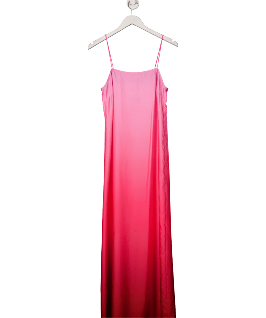 Vero Moda Pink Square Neck Cami Satin Maxi Slip Dress I UK XS - Reliked