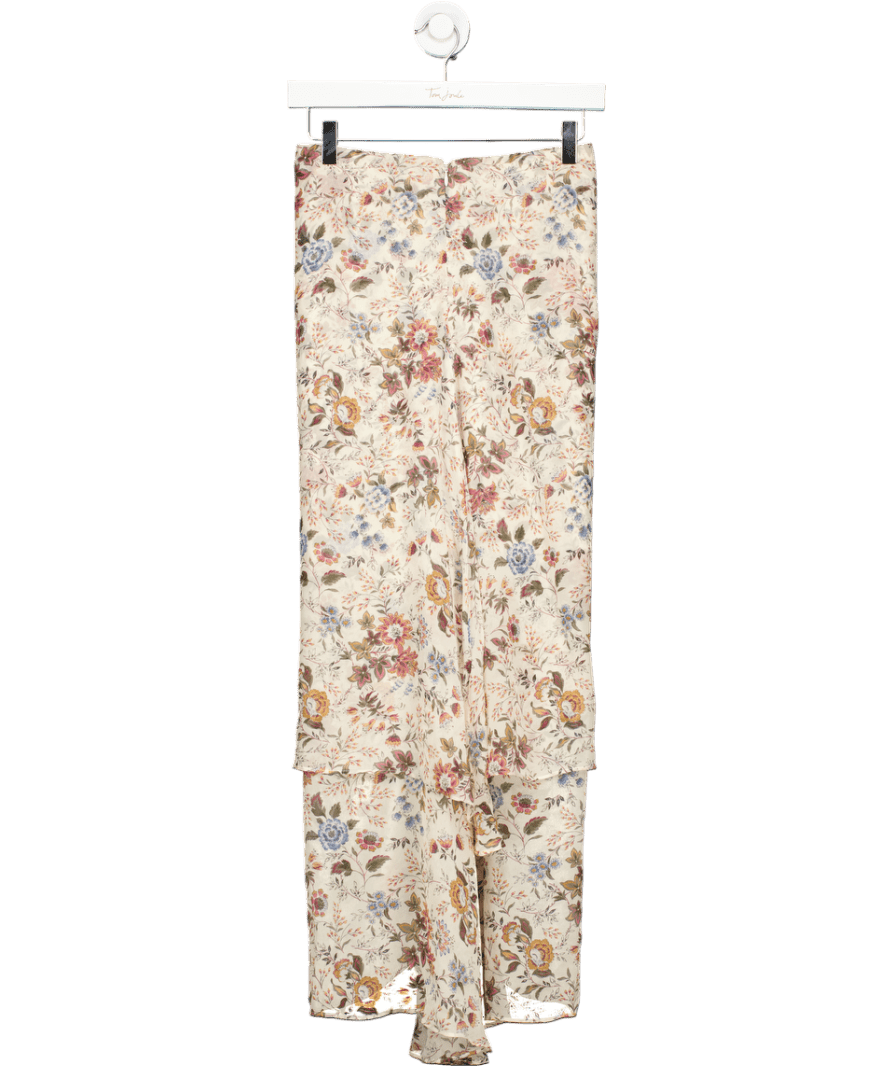 Veronica Beard Multicoloured Sira Silk Ruched High - low Skirt Sz0 UK 4 - Reliked