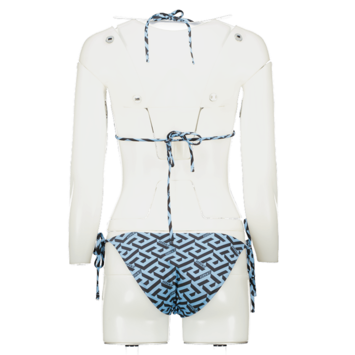 Versace Blue 2 - piece Logo Bikini Set Bottoms Size M Top Size UK XL - Reliked