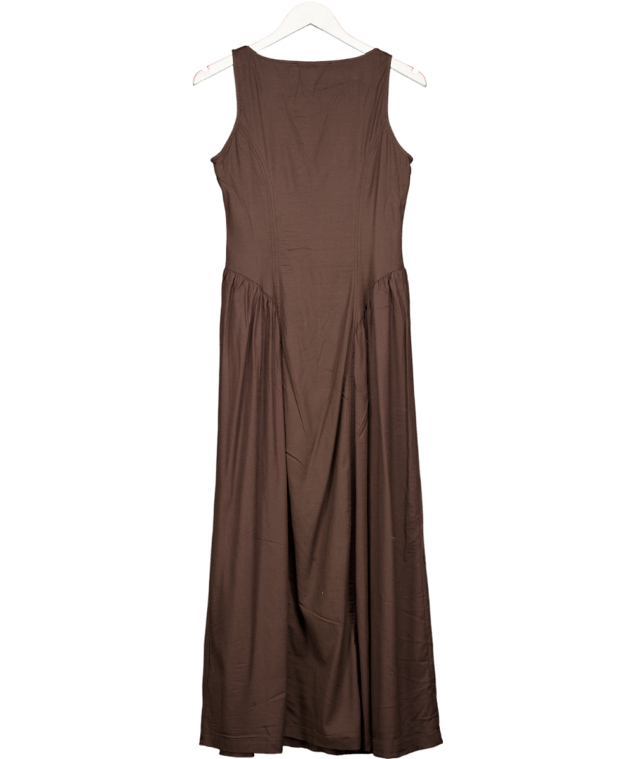 Very By Very Brown Dropped Waist Button Down Midaxi Dress UK 8 - Reliked